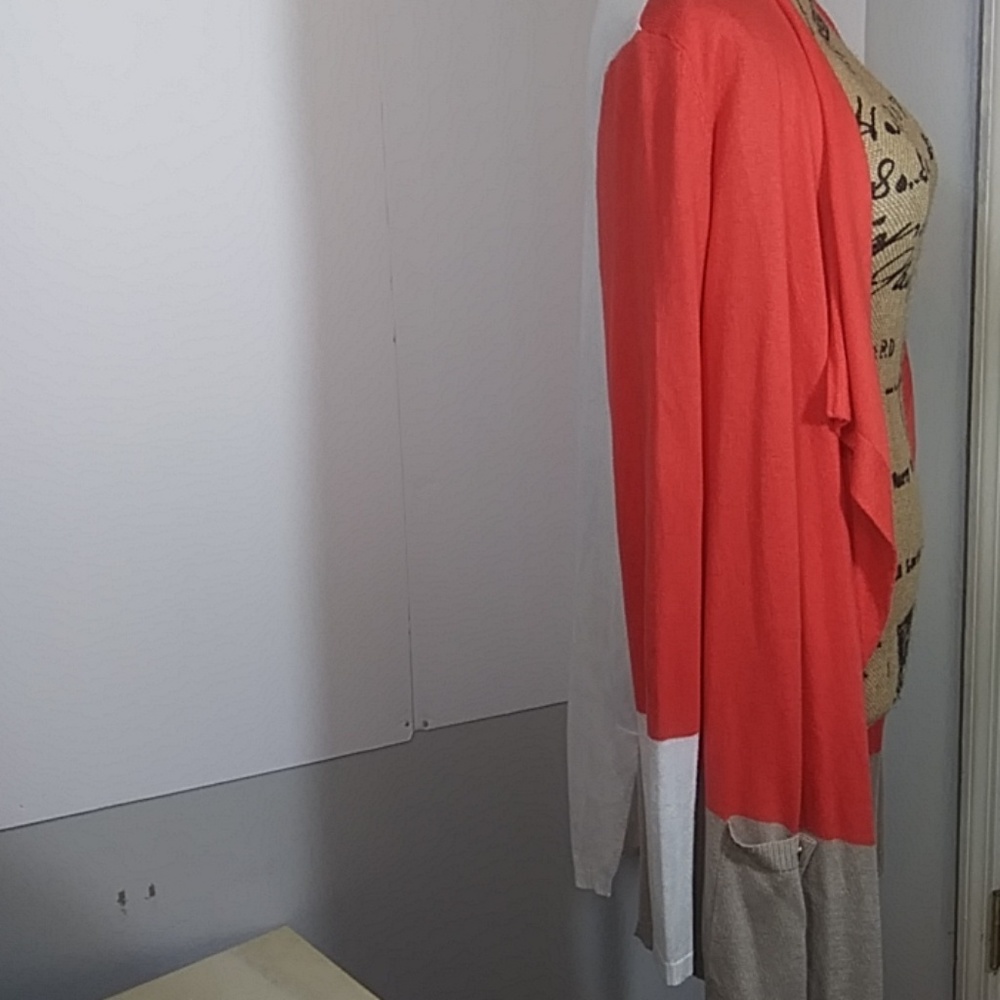 Dana Buchman Open Front Color Block Cardigan - image 4